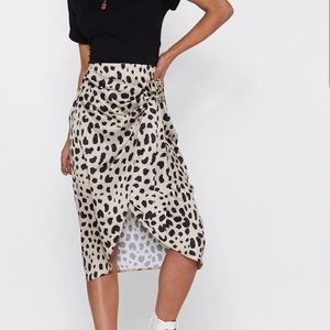 NASTY GAL DALMATIAN WRAP SKIRT
